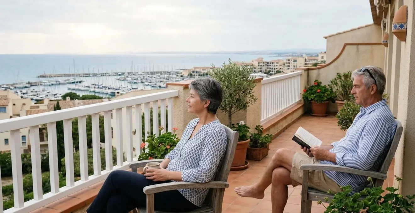 Couple en terrasse dans une location à Port Camargue